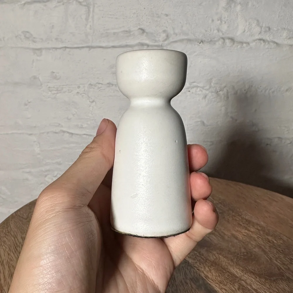 West Elm Pair of Pure Ceramic Taper Candle Holders
